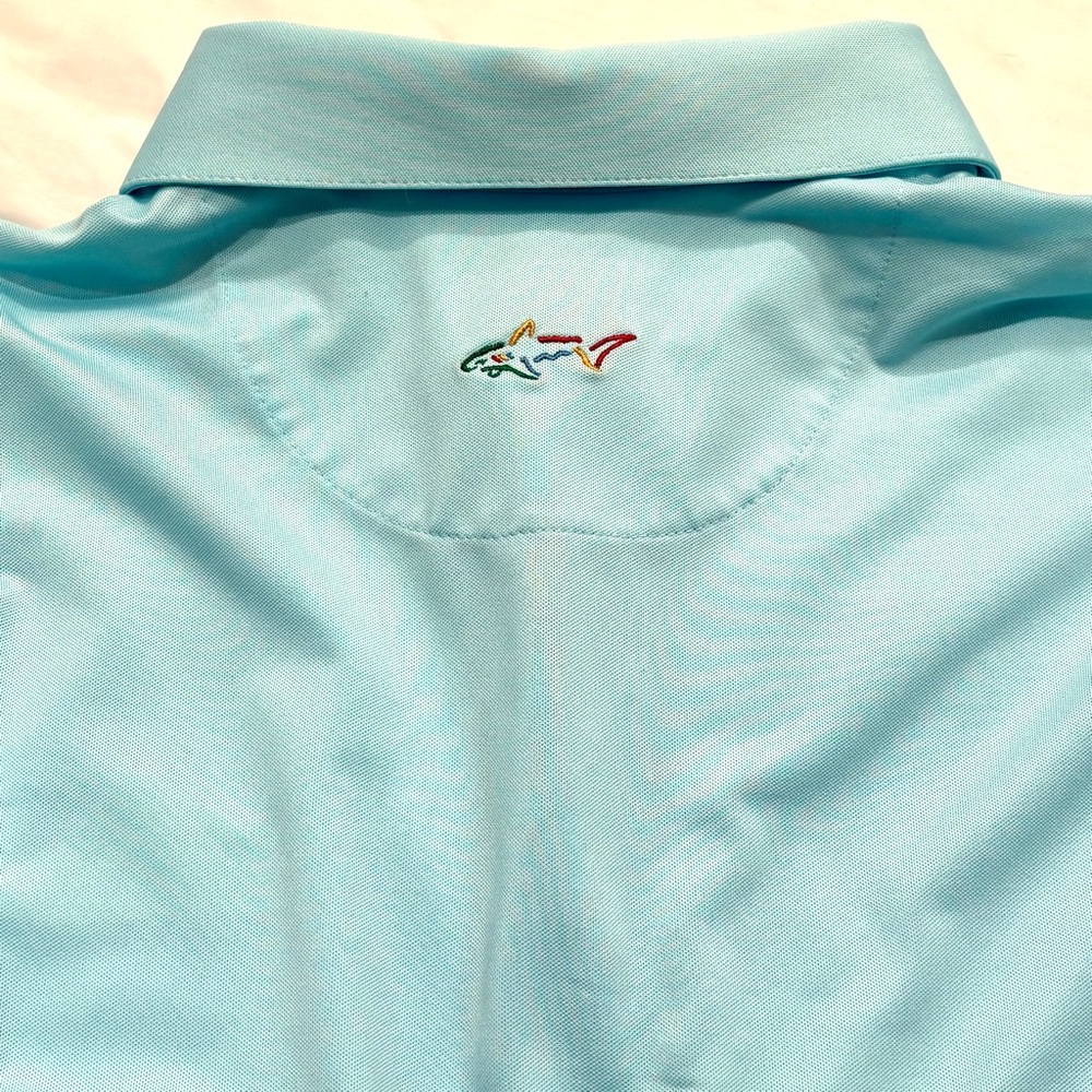 Greg Norman Polo Aqua Country Club Golf Shirt Performance Large - Picture 4 of 11
